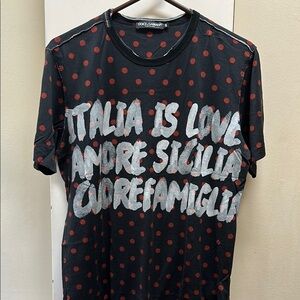 Dolce & Gabbana Black and Red Short Sleeve Tee
